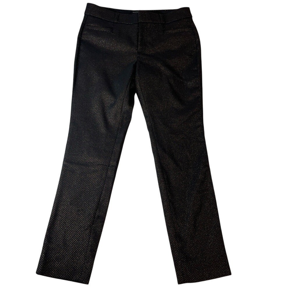 Banana Republic Womens 0 Petite‎ Black Gold Shimmery Dress Pants